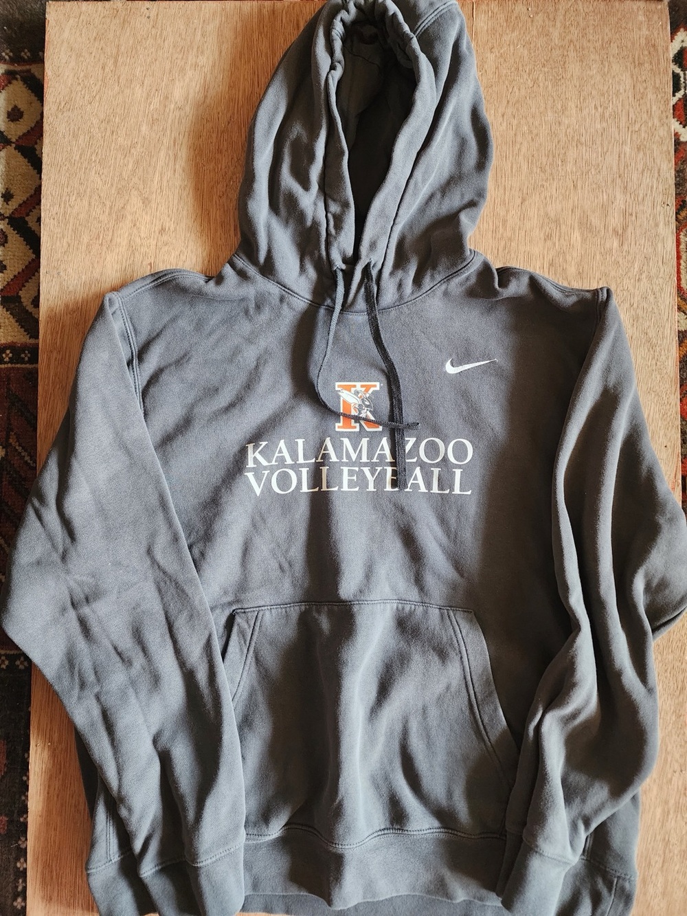 Nike Kalamazoo College Volleyball Pullover Hoodie Grey Size L